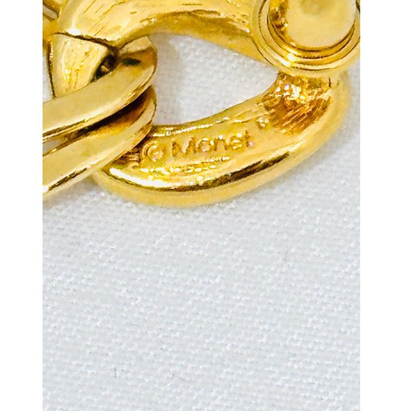 Vintage Monet Classic Double Chain Link Post Earrings - Picture 6 of 6